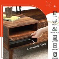 Table basse multifonctionnelle relevable avec rangement dissimulé, étagères ouvertes, en bois durable, style industriel, meuble de salon pour petits espaces