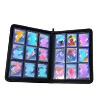 Carpeta de Colección de Tarjetas Coleccionables de Cuero PU y PP con Anillas, Recargable, de Hojas Sueltas, con 4, 6, 9, 12, 16 o 20 Bolsillos y Páginas Fijas