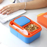 Boîte à lunch à double compartiment grande capacité sans BPA, compatible micro-ondes, avec couvercle, pour les employés de bureau, ensemble repas aux fruits