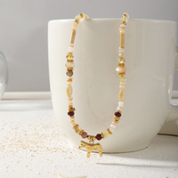 Ensemble de colliers superposés de style western pour femmes, en acier inoxydable, avec breloques cheval et soleil, perles en pierre naturelle et coquillages