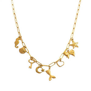 Collar con colgante personalizado de acero inoxidable 316L, chapado en oro PVD de 14K/18K, joyería fina de moda, collares náuticos para mujer - Product Image 5