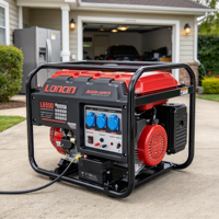 Generator Bensin LC6500D-AS/DCS 5KW 230V Fase Tunggal Tangki 25L Starter Elektrik untuk Cadangan Daya Rumah dan Bisnis