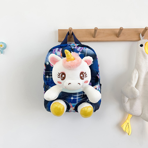 Ingrosso nuovo cartone animato carino <span class=keywords><strong>unicorno</strong></span> 3D <span class=keywords><strong>unicorno</strong></span> leggero morbido peluche zaino scuola materna zaino - Product Image 6