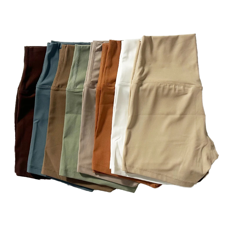 Women's Hot Shorts High Waist Soft Fitness Sports Yoga Shorts Solid Color Quick Dry Waterproof Breathable Elastic Waist
