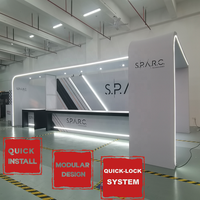 Stand d'exposition modulaire SEG 20x30 avec éclairage LED intégré, en aluminium personnalisé avec bande lumineuse néon intégrée pour exposition