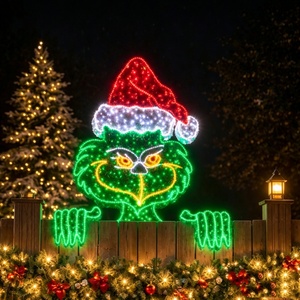 Luz navideña impermeable con diseño de Scrooge Grump y The Grinch para decoración exterior navideña - Product Image 6