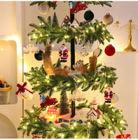 Nouvel ensemble de sapins de Noël mobiles avec plateau de rangement, décoration de sapin de Noël intérieur/extérieur, ornement, aménagement de scène, plante artificielle