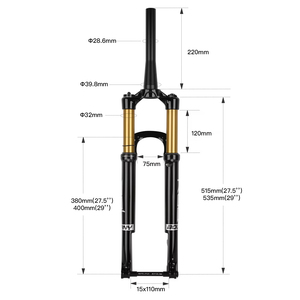 Bolany Nĩa khí nén leo núi 27.5/29 inch 120mm Phuộc Leo Núi Du lịch Phuộc xe đạp tăng cường 15x110mm Thiết kế siêu nhẹ hợp kim magiê - Product Image 6