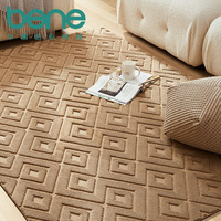 Tapis Benyi en polyester tissé à la machine, design classique, style moderne, couleur unie, jacquard, tapis rembourré à poils moyens, lavable