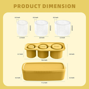 Moule à glaçons réutilisable en silicone de qualité alimentaire, compatible avec les gobelets, avec couvercle et bac, pour la fabrication de crème glacée - Product Image 2