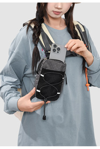 Mountain Style Nylon Crossbody <b>Bag</b> Lightweight <b>Phone</b> Pouch Adjustable Band Zipper Color Blocking Cross Shoulder <b>Bags</b> - Product Image 5