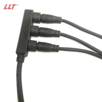 Cable Divisor de Energía LLT M16 F, 1 Salida, 3 Ramificaciones, 2 y 3 Pines, Impermeable IP67, Conector