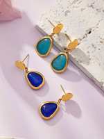 Boucles d'oreilles et collier de mariage en forme de goutte, style classique, luxe léger, électroplaqué, surface taillée, coquillage, pour femme européenne et américaine