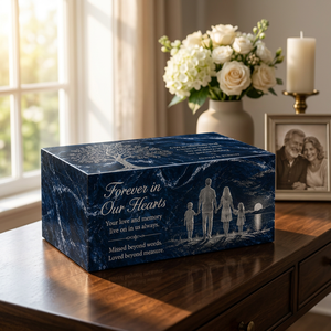 Urne funéraire personnalisée en bois de manguier gravée, double urne commémorative noire de 220 pouces cubes pour la maison - Product Image 6