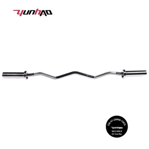 Fitness Equipment Gym Use Free Weights Standard 28MM 1200MM All Decorated Chrome Plating EZ Barbell Curl Bar