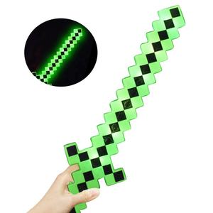 Baguette à bulles de musique à LED en plastique personnalisée pour enfants, jouet pour jouer en plein air, épée à bulles de pixel liquide avec motif cube, jouets promotionnels - Product Image 4