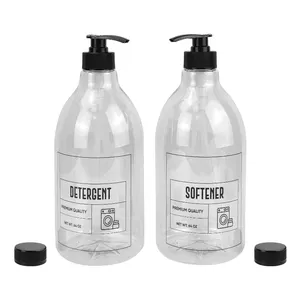 塑料洗衣皂分配器洗衣瓶，用于带泵的液体洗涤剂和织物柔软剂容器