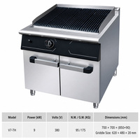 Gril radiant électrique JUSTA, base d'armoire, acier inoxydable de qualité 304, 5000-10000W, pour restaurant et hôtel