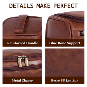 Neceser de Viaje Personalizado para Hombre - Bolsa de Aseo Grande de Cuero PU con Nombre Personalizado, Regalo para Esposo, Novio, Papá - Product Image 3
