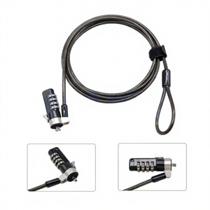 MK852 Combinación de contraseña de 4 dígitos reiniciable Bloqueo de <span class=keywords><strong>cable</strong></span> para computadora portátil Se adapta a ranuras de 3x5mm con cabezal de bloqueo giratorio de 360 ° - Product Image 1