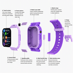 Smartwatch 4G per Bambini con GPS, WiFi, Videochiamata, Fotocamera, Display TFT, IP65, Cinturino in Silicone, <span class=keywords><strong>Sveglia</strong></span> - Product Image 4