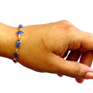 สร้อยคอทำมือ925เงินสเตอร์ลิง90ซม. อัญมณี Tanzanite สร้อยข้อมือเทนนิสสร้อยคอหลายสีสำหรับงานปาร์ตี้สวมใส่โซ่ชั้นดีของผู้หญิง - Product Image 2