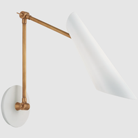 Aplique de pared con brazo oscilante para Interior de pasillo, accesorio de iluminación de pared Led moderno, lámpara de pared interior para Hotel y hogar con pantalla de latón