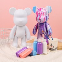 Ours en peluche fluide DIY en gros, ours violent blanc de 18/23/33/53/75/100 cm avec peinture acrylique coulée