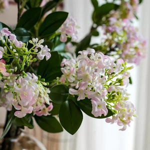 Bouquet de fleurs artificielles en soie, feuilles vertes blanches, décoration intérieure, décoration de la maison, style nordique, arrangement de table pour salon - Product Image 3