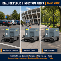 Balayeuse de voirie industrielle électrique autoportée GL4 avec brosse de balayage de 1000 mm et moteurs, pour le dépoussiérage