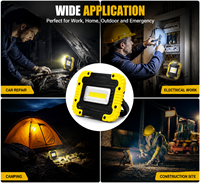 Lampe de travail LED COB à piles de 650 lumens, magnétique, portable, pour l'inspection, la réparation en garage, les situations d'urgence