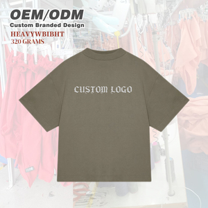 Produttore OEM di <span class=keywords><strong>Abbigliamento</strong></span>, T-Shirt Oversize in Cotone Pesante 320g con Vestibilità Ampia, Logo Personalizzato, Maglietta Neutra per Uomo con Stampa - Product Image 1