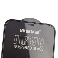 Protection d'écran en verre trempé Airbag Panda Weva pour iPhone 15 14, anti-traces de doigts, 18D