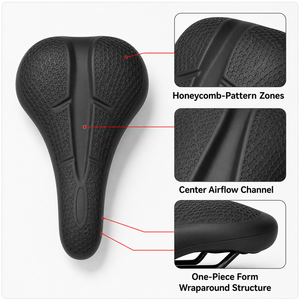 Housse de selle de vélo en silicone en gros, coussin de siège confortable en nid d'abeille pour vélos de route, VTT et vélos de banlieue - Product Image 3