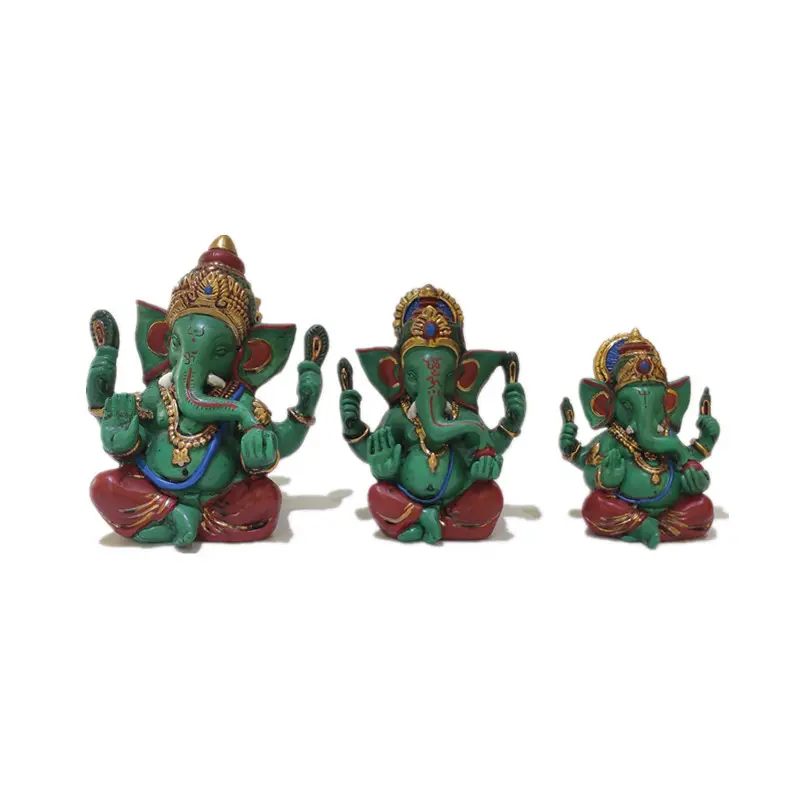 Hindu Thiên Chúa Hình Ganesh Tượng Sưu Tập Nhựa Ấn Độ Ganesha 14/11.5/9Cm