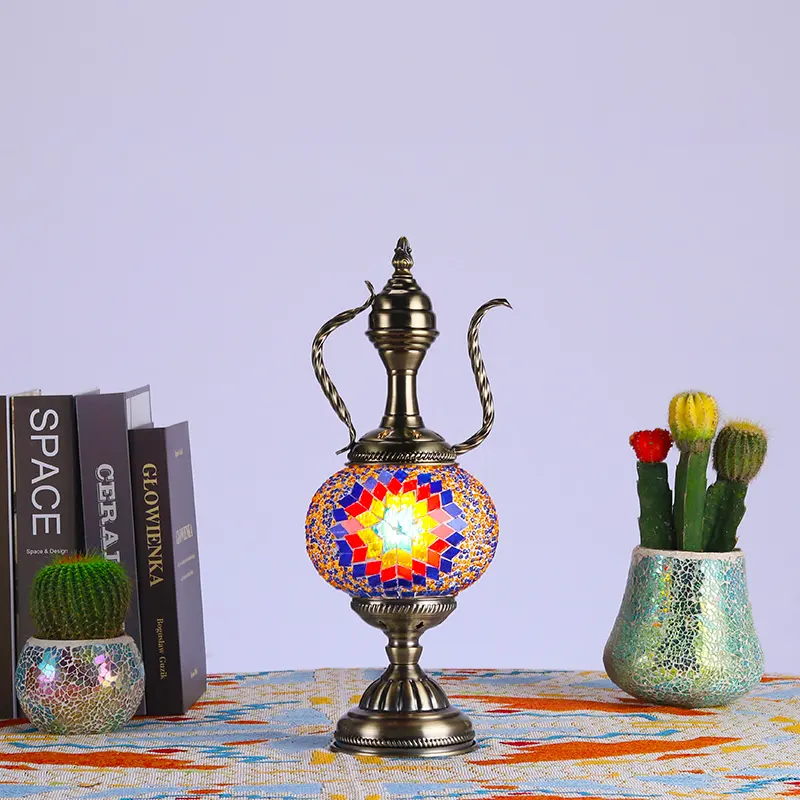 Syadi lighting Turkish Style Handmade Mosaic teapot Aladdin's magic lamp for home decoration