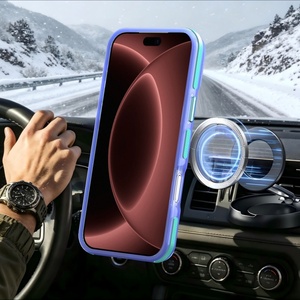 Coque de téléphone magnétique mate tendance pour iPhone 18 12 13 14 15 16 17 Pro Max Plus avec support anneau métallique 360 antichoc - Product Image 6