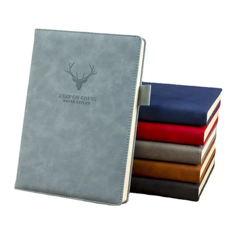 Fabbrica A5 deer head addensato notebook business notepad office meeting minuti libro leather face diario all'ingrosso con logo