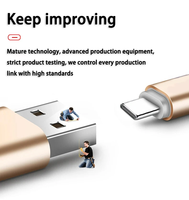 Cable trenzado de nylon USB A a tipo C para teléfono móvil Cargador USB de carga rápida Cable USB tipo C