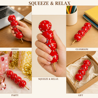 Balle anti-stress souple en forme de brochettes de fruits confits Tanghulu, jouet à presser doux pour adultes et adolescents, cadeau de poche original et relaxant
