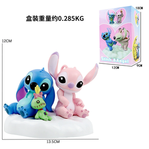 Figura de San Valentín, Figuras de Pareja de Dibujos Animados, Adorno de Escritorio, Figura de <span class=keywords><strong>Stitch</strong></span> de <span class=keywords><strong>Lilo</strong></span> & <span class=keywords><strong>Stitch</strong></span> - Product Image 1