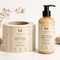 Étiquettes cosmétiques personnalisées en BOPP avec logo personnalisé en feuille d'or rose, autocollants imperméables pour emballages de luxe
