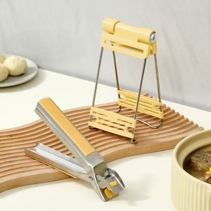 Wholesale Hot Plate Gripper Hot Dish Plate Clip Lifter Steamer <b>Tongs</b> <b>Plastic</b> Stainless Steel Silicone Bowl Clip Holder - Product Image 6