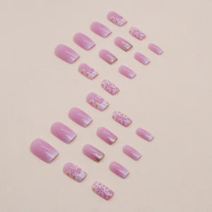 Pretty Oval <span class=keywords><strong>Uñas</strong></span> postizas Pintura Gel Verde oscuro Prensa en las <span class=keywords><strong>uñas</strong></span> Puntas artificiales con pegatinas de pegamento 24 piezas - Product Image 2