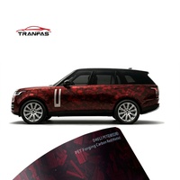 Vinilo Premium Forjado en Color Rojo Carbón Mate, Autoadhesivo, de Alto Rendimiento, Película de 7.5mil que Cambia de Color para Land Rover Range Rover L460