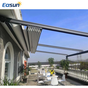 Auvent de jardin rétractable moderne pour extérieur commercial, télécommande, cadre en aluminium, toile textilène, revêtement en téflon - Product Image 5