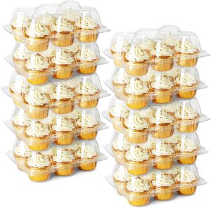 Cupcake hộp 6 đếm 50 gói rõ ràng hình chữ nhật nhựa cao Dome nắp dùng một lần tàu sân bay BPA free kích thước tiêu chuẩn Sushi - Product Image 4