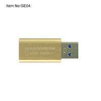 Brandneuer Gold USB-Datenblocker Aluminiumlegierung Gehäuse Datenschutz Schnellladung USB-A Universal Reiseadapter Ladegerät