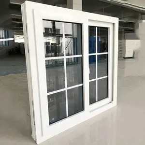 Modern Design Double Glazed UPVC Windows PVC Sliding Window With Grill Design And Mosquito Net