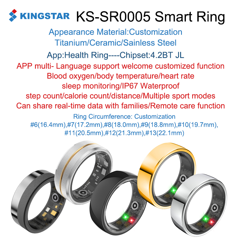 KINGSTAR-SR0005-AI anillo inteligente para salud, sueño y fitness